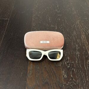 Miu Miu White Sunglasses with Case